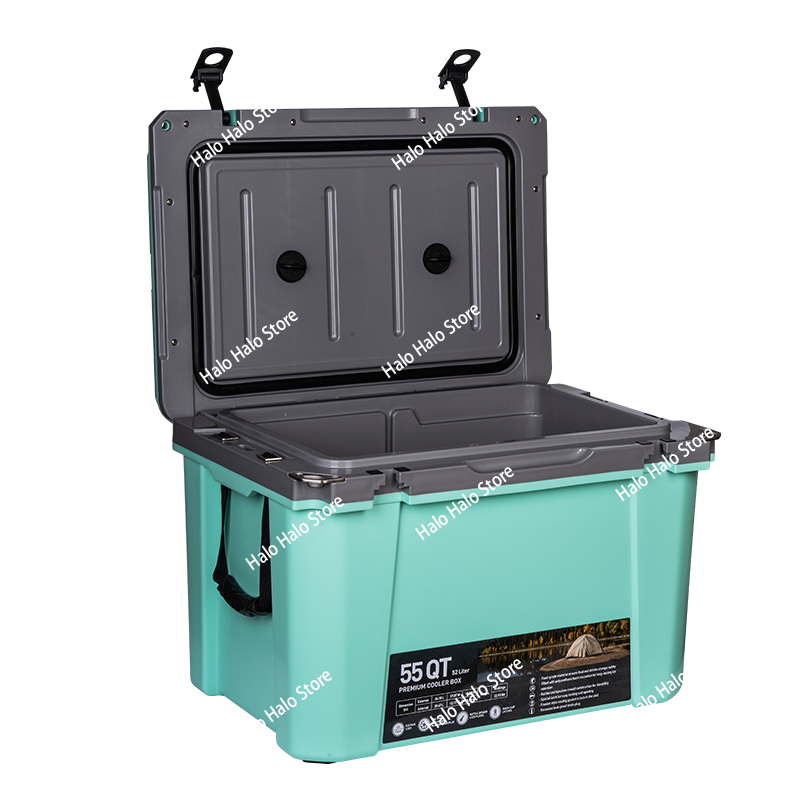 Outdoor Hunting Table - 55QT Hartkühler, isolierte Camping-Eistruhenbox aus Kunststoff