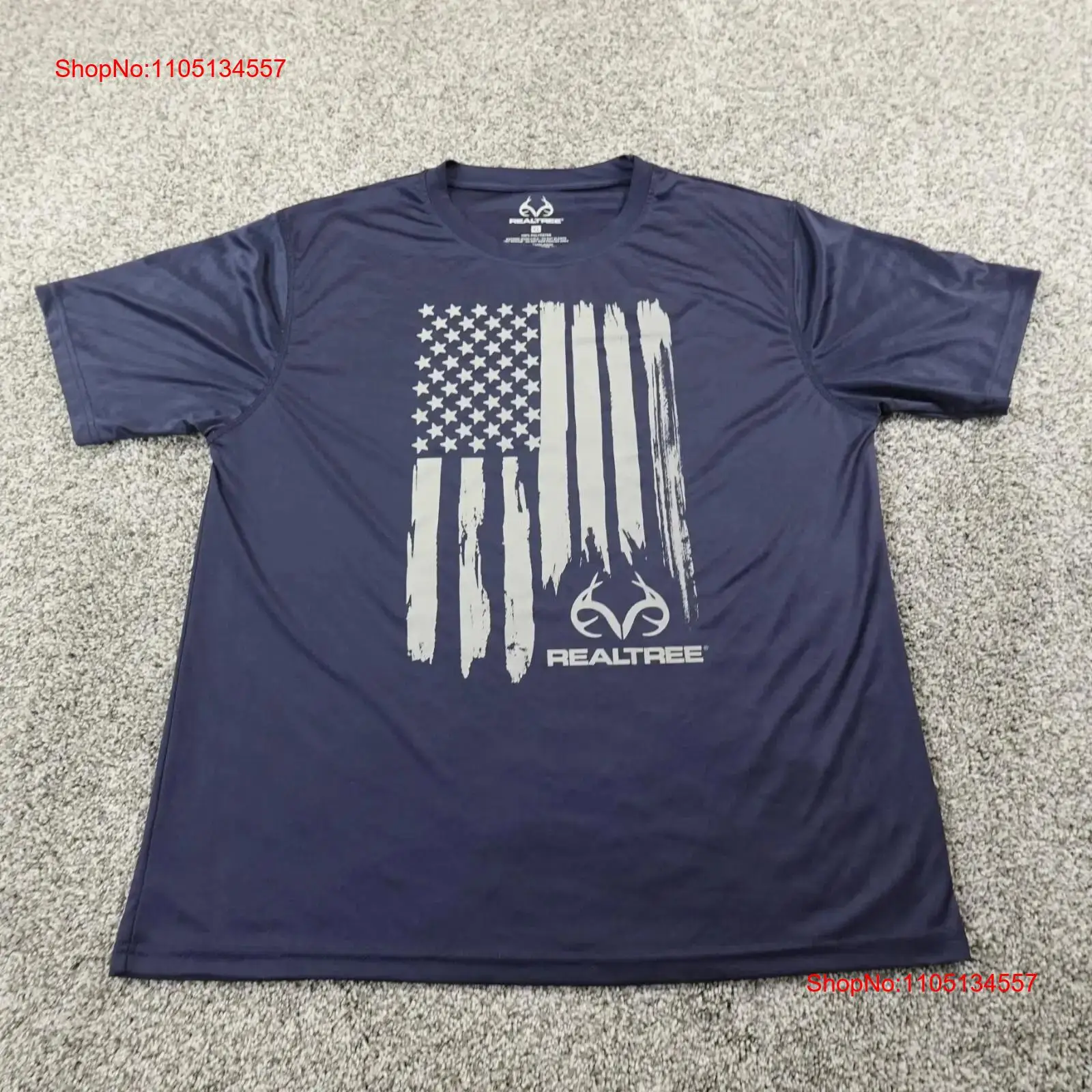 Outdoor Hunting Graphic Tees - Realtree T-Shirt Herren XL Blaue Flagge
