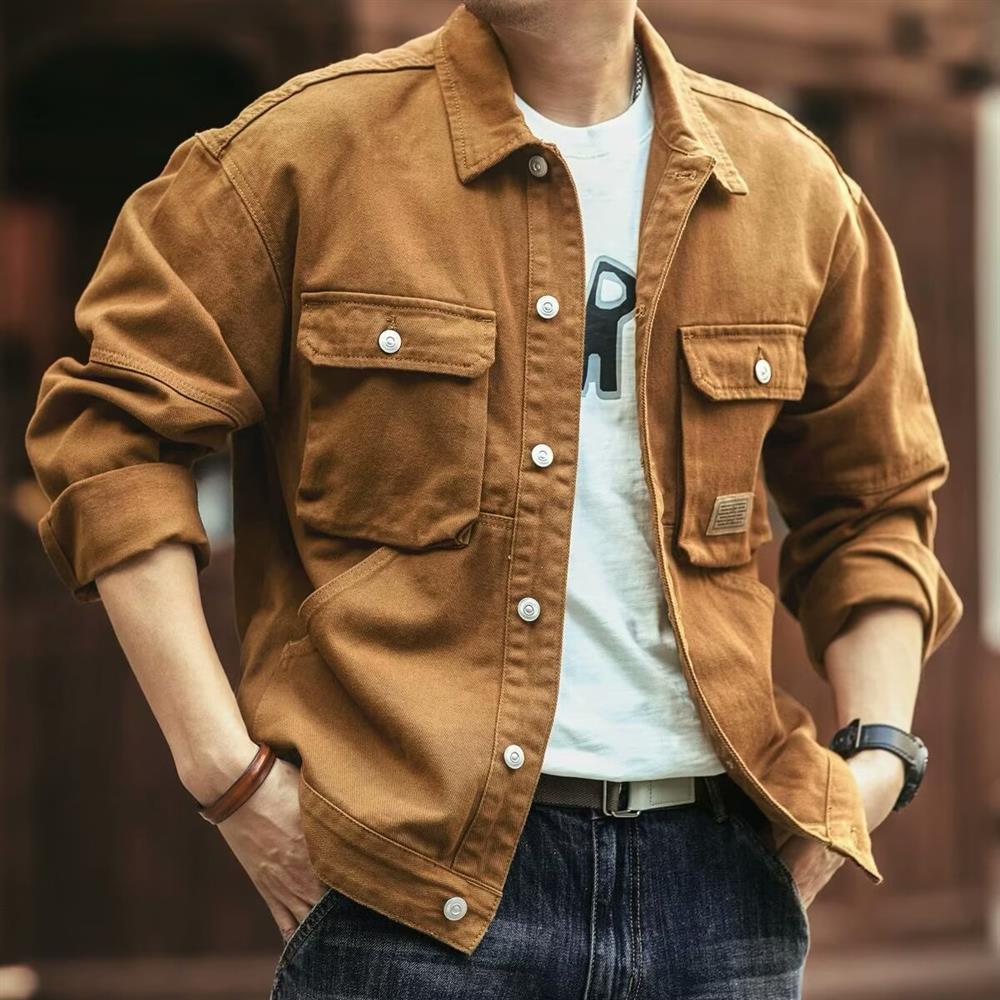 Hunting Outdoor Brand - Retro Amerikanische Denim-Jacke für Herren, Locker