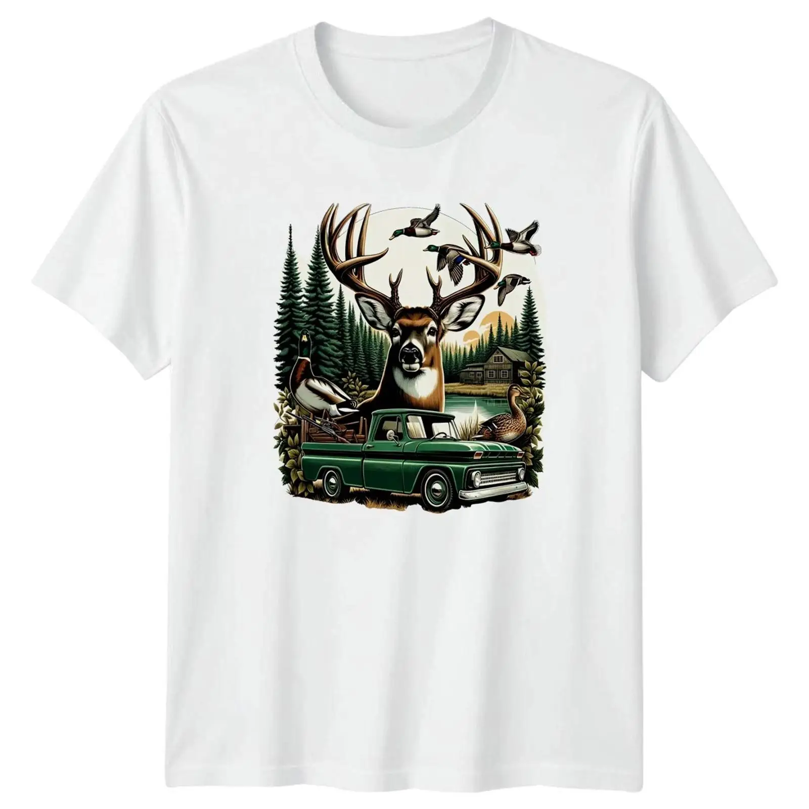 Outdoor Hunting Graphic Tees - Deer Duck Hunting Lodge Wilderness Herren-T-Shirt